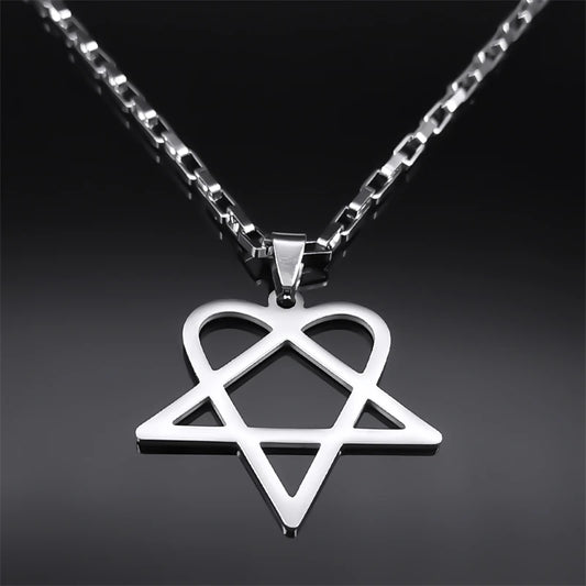 Heartagram Star Pendant Necklace