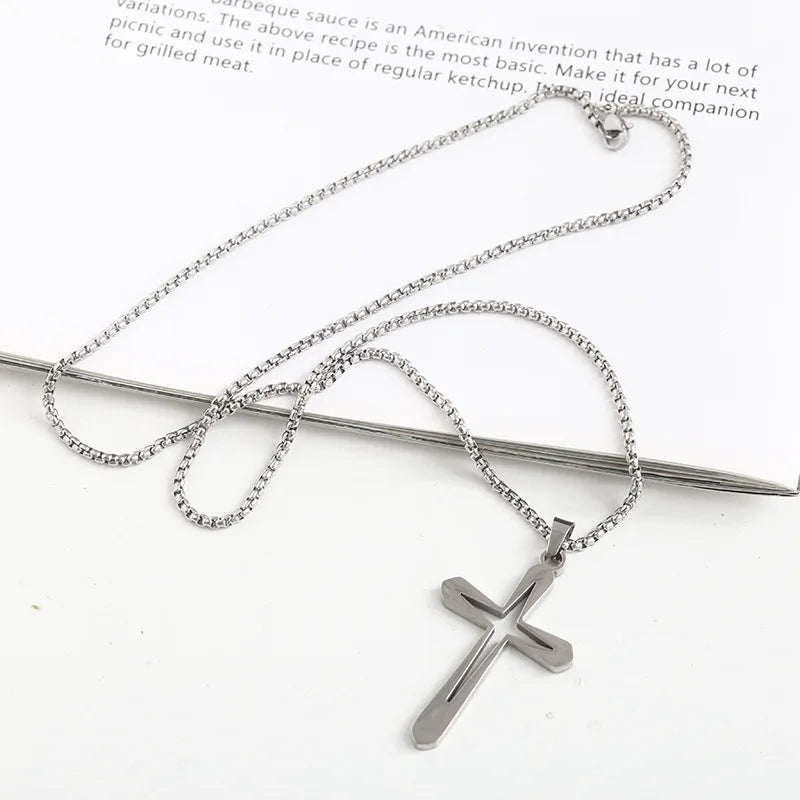 Hollow Cross Pendant Necklace