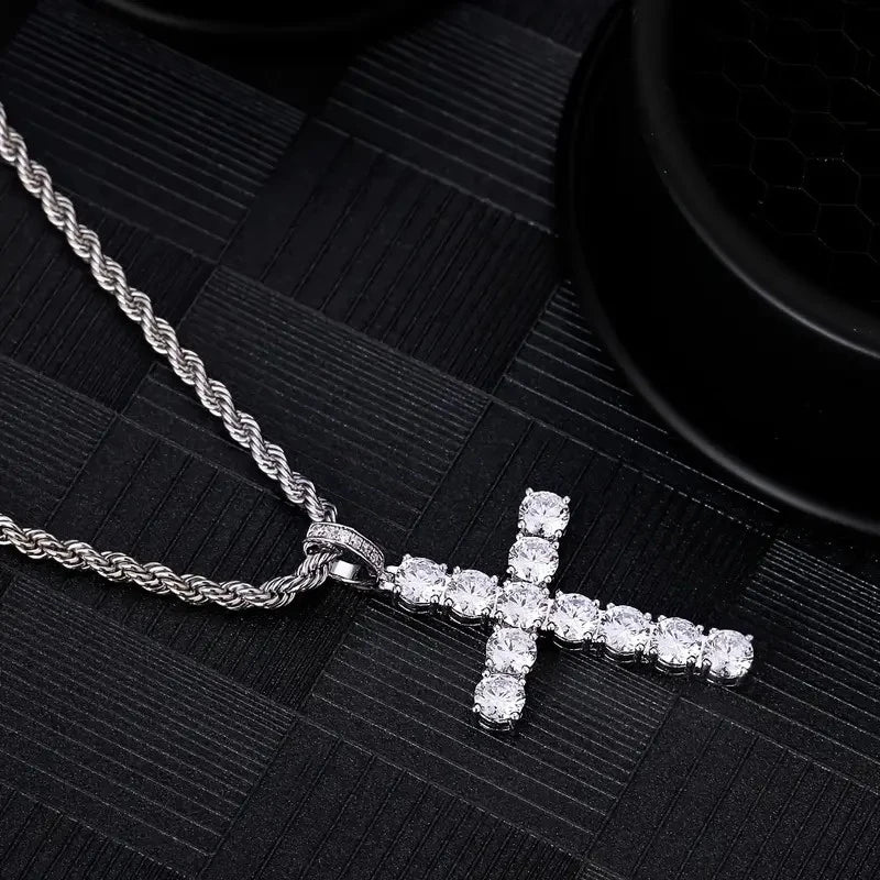 Luxury Zircon Cross Pendant Necklace