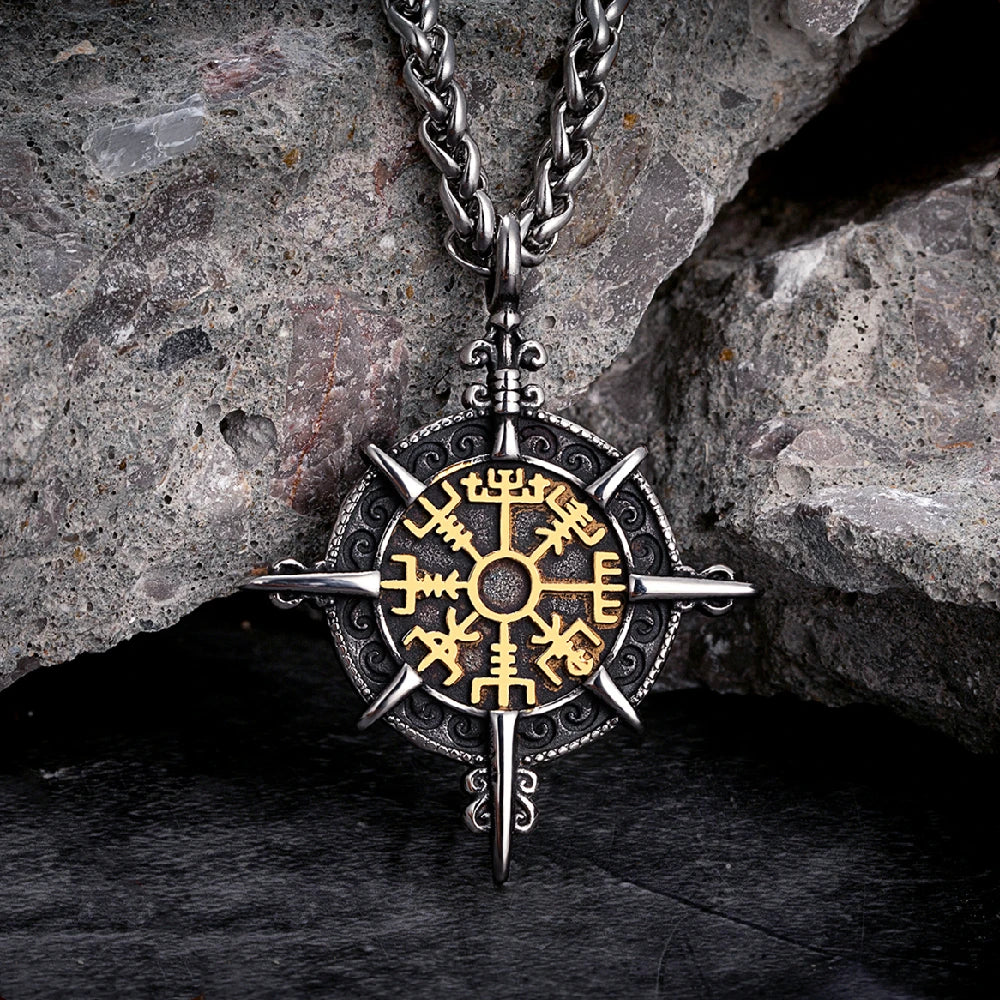 Viking Compass Rune Pendant Necklace