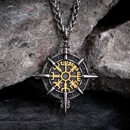 Viking Compass Rune Pendant Necklace
