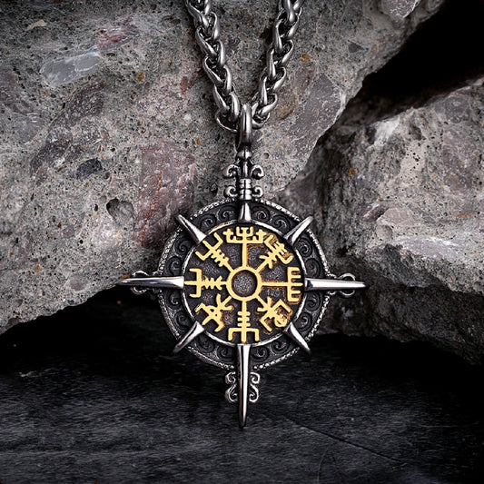 Viking Compass Rune Pendant Necklace