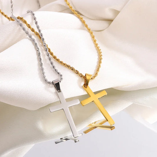 Sleek Cross Pendant Necklace