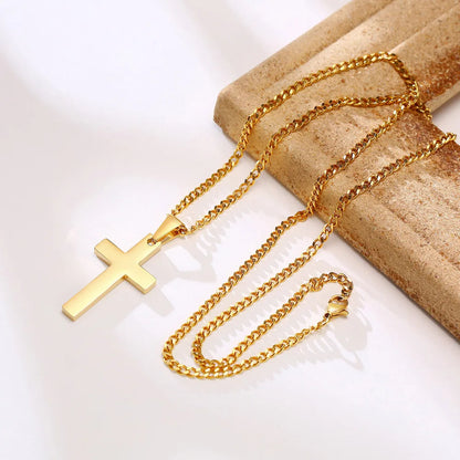 Casual Cross Pendant Necklaces for Men Boys,Waterproof Stainless Steel Pendant Necklaces,Anniversary Birthday Jewelry Gifts