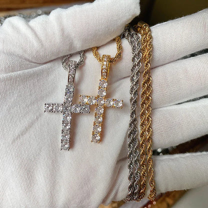Iced Out Cross Pendant Necklace