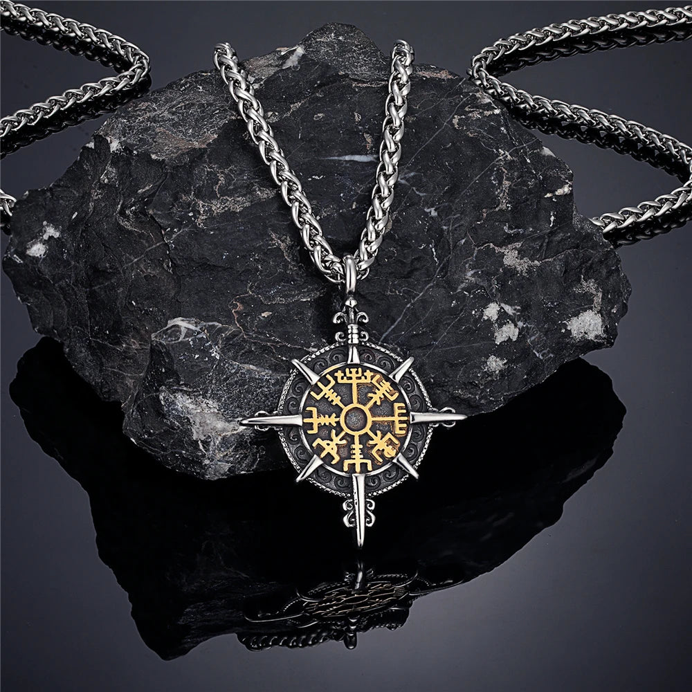 Viking Compass Rune Pendant Necklace