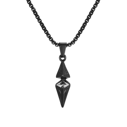 Stylish Blue Stone Necklaces for Men Women,Stainless Steel Geometric Pendant Collar,Valentine's Birthday Party Gift for Him