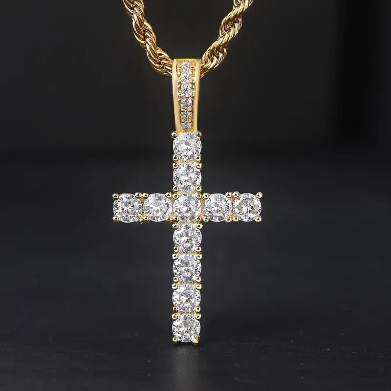 Luxury Zircon Cross Pendant Necklace