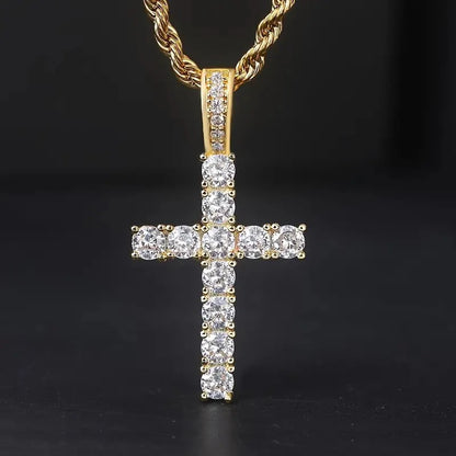 Luxury Zircon Cross Pendant Necklace
