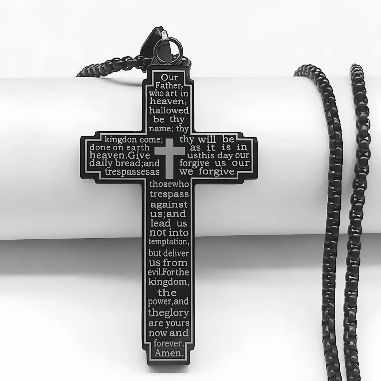 TrendMen Rock Crucifix Cross Pendant Necklace