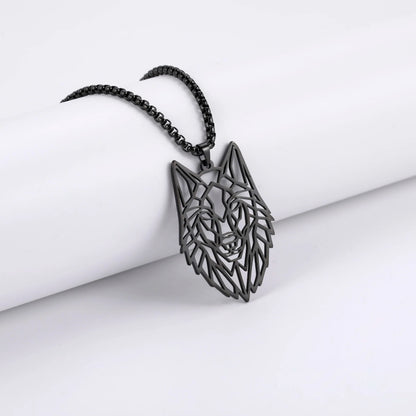 My shape Wolf Necklace for Men Women Stainless Steel Necklaces Men's chain Fashion Animal Male Necklace Punk Jewelry Boy Gifts