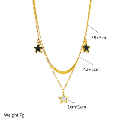 Stainless Steel Pearl Heart & Butterfly Cross Pendant Necklace