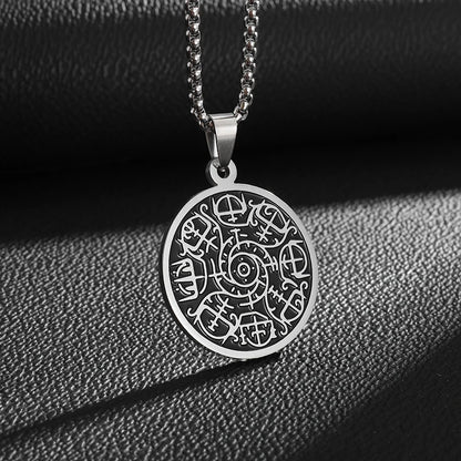 Retro Gothic Blue Evil Eye Protection Pendant Necklace for Men Boys Biker Amulets Punk Jewelry Gifts