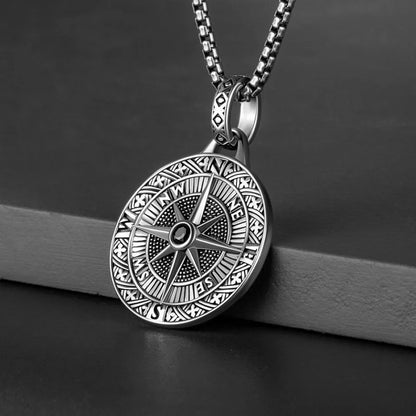 Pirate Ship Compass Pendant Necklace