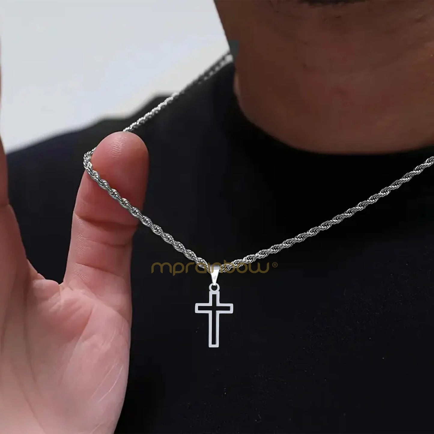 Casual Hollow Cross Pendant Necklace