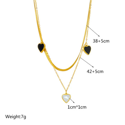Stainless Steel Pearl Heart & Butterfly Cross Pendant Necklace