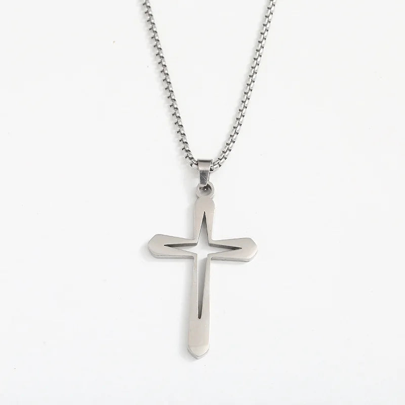 Hollow Cross Pendant Necklace