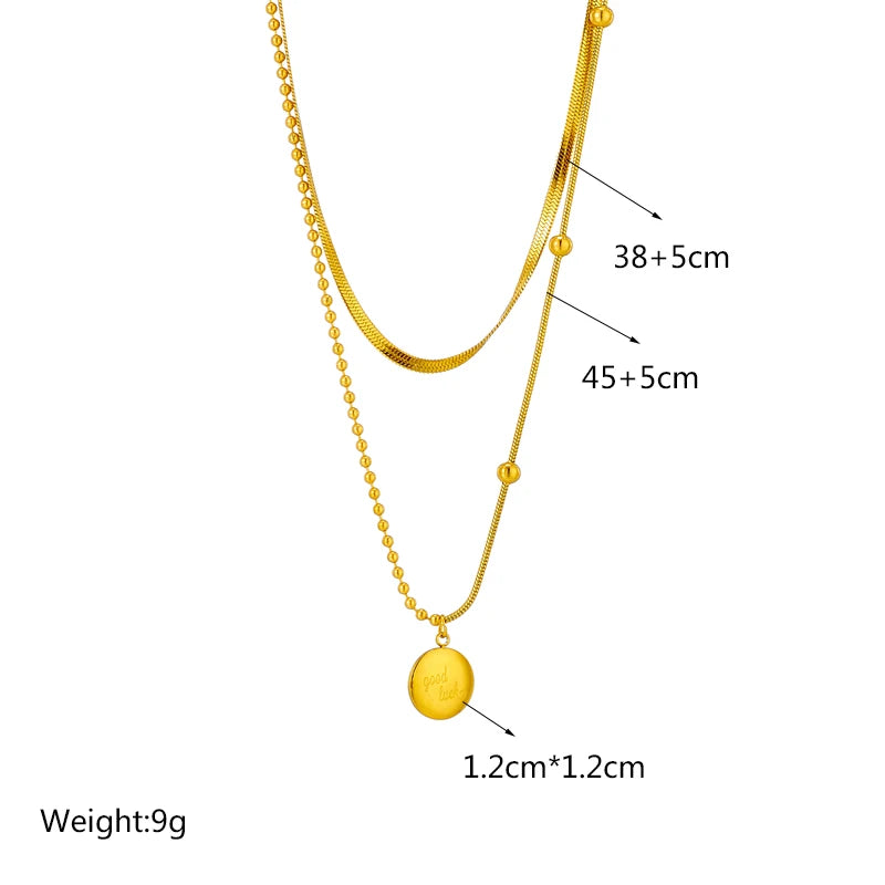 Stainless Steel Pearl Heart & Butterfly Cross Pendant Necklace