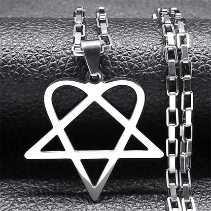 Heartagram Star Pendant Necklace