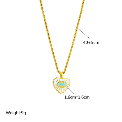 Stainless Steel Pearl Heart & Butterfly Cross Pendant Necklace
